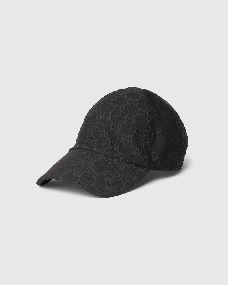 Gucci Baseballkappe aus Jersey mit GG Prägung Schwarz
