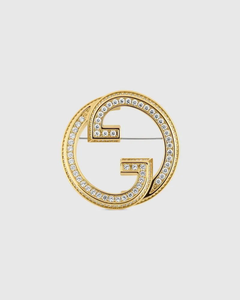 Gucci Blondie Brosche mit Kristallen Goldfarbenes