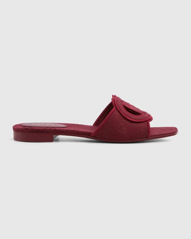 Gucci Damenpantolette Mit GG, Größe Bordeauxrot