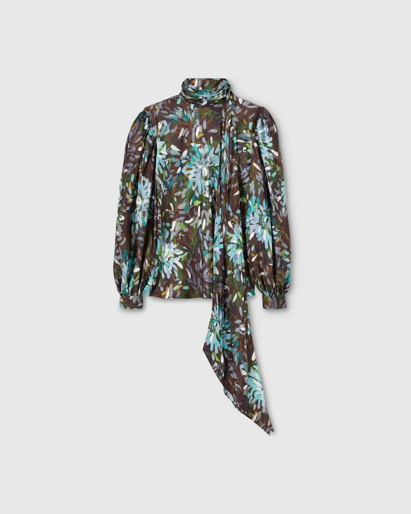 Gucci Bluse aus Seidentwill Mit Print, Größe Blau