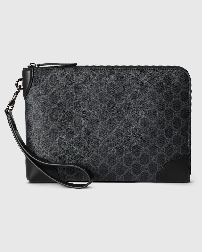 Gucci Kleine GG Emblem Businesstasche Schwarz