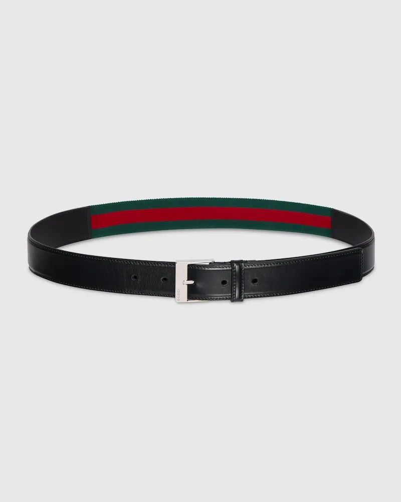 Gucci Gürtel mit Quadratischer Schnalle, Größe 95 Schwarz