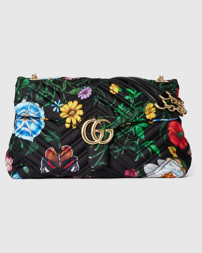 Gucci Mittelgroße GG Marmont Schultertasche Schwarz