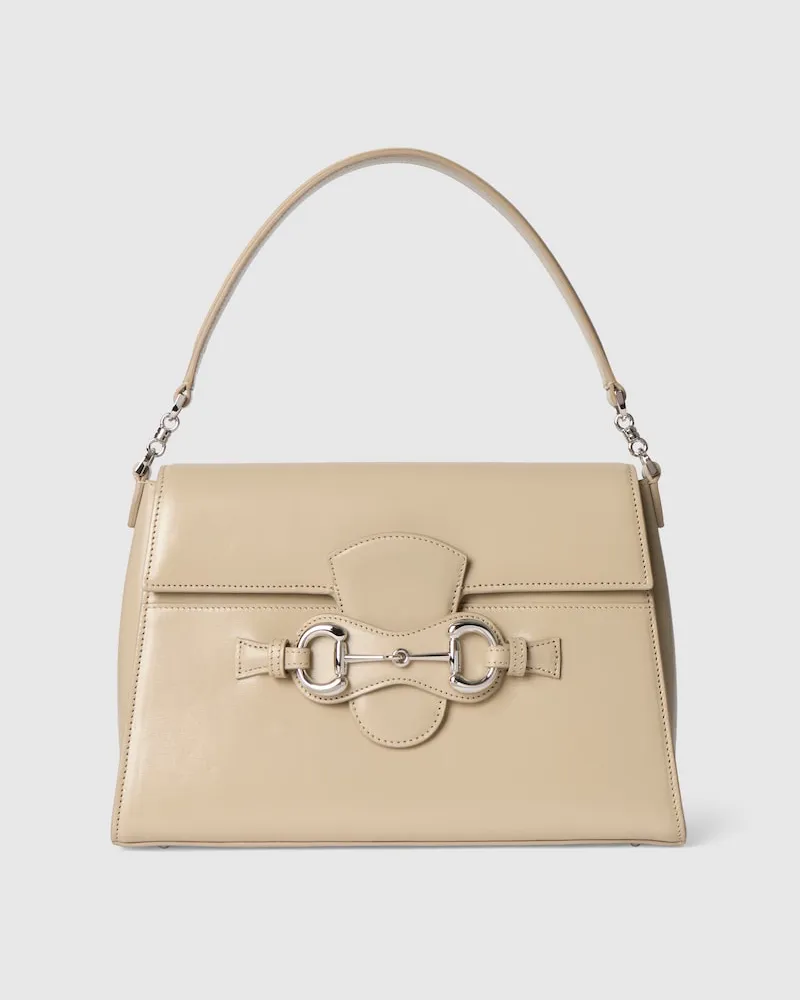 Gucci Horsebit Duomo Mittelgroße Henkeltasche Beige
