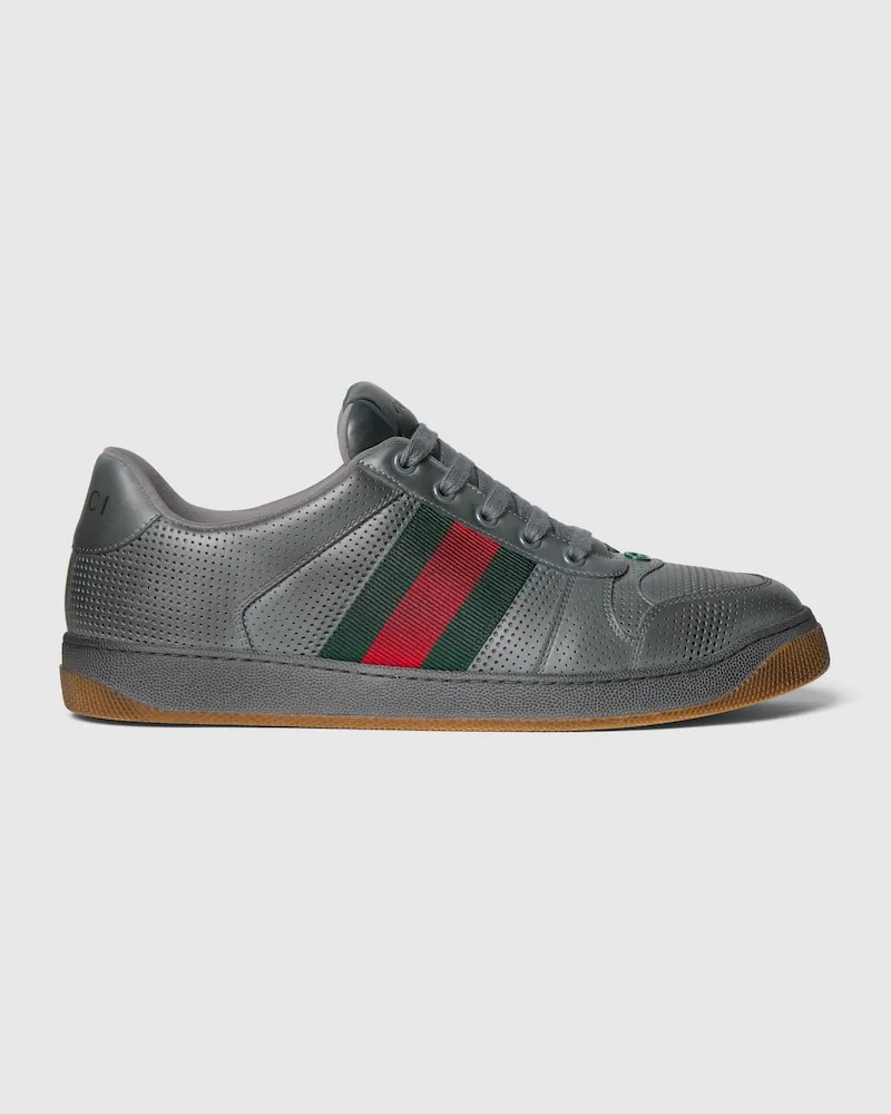 Gucci Screener Herrensneaker mit Distressed-Effekt Grau