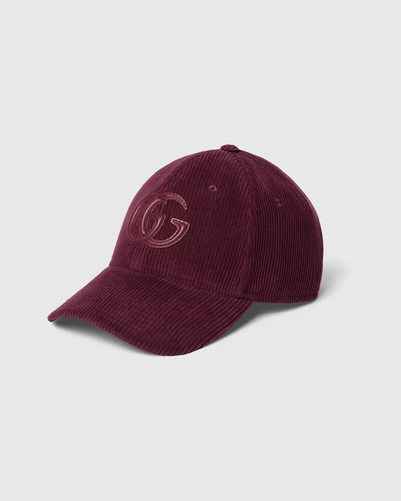 Gucci Casquette En Velours Avec Broderie, Taille Rouge