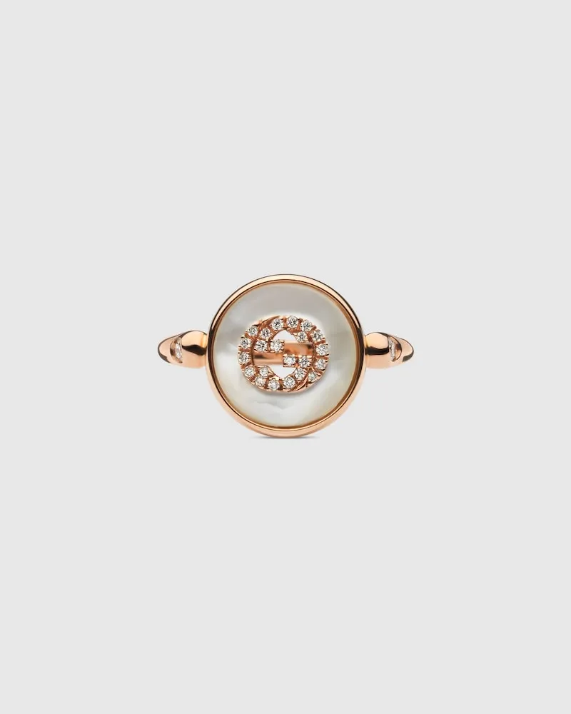 Gucci Interlocking Diamantring 18 Karat Roségold