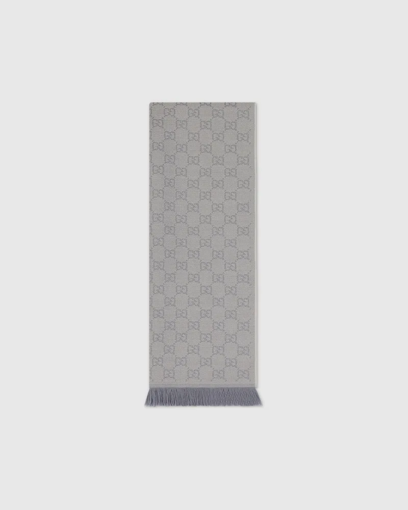 Gucci Schal aus GG Wolle Grau
