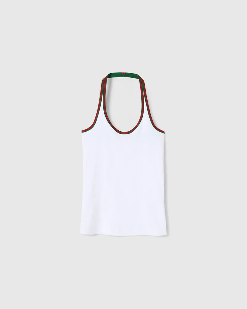 Gucci Tanktop aus Schwerer, Gerippter Baumwolle, Größe Weiß