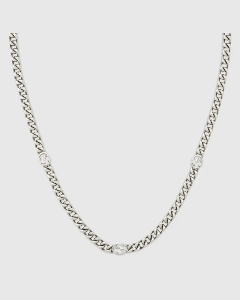 Gucci Interlocking Halskette Silber