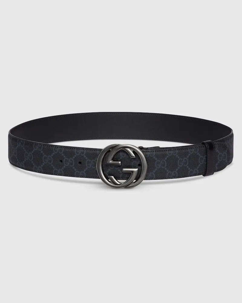 Gucci Ceinture Avec Boucle GG Enlacés, Taille 95 Noir