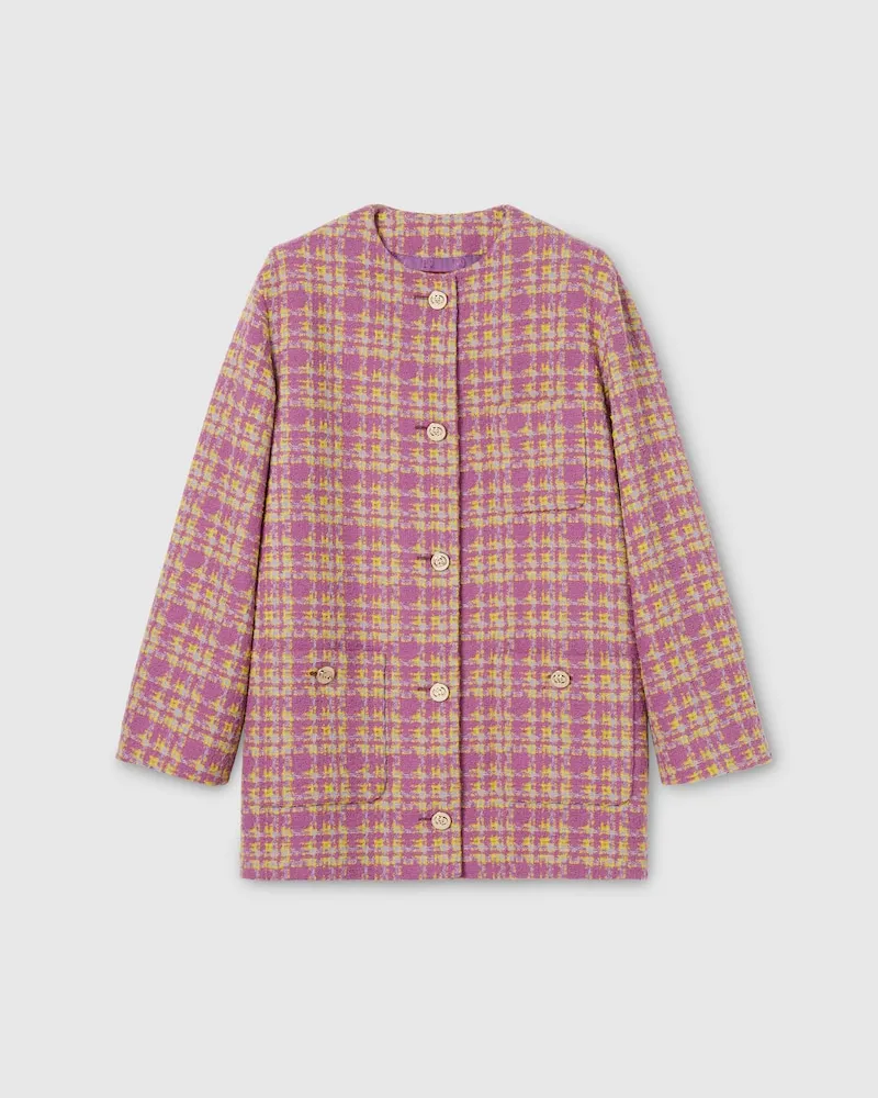 Gucci Jacke aus Wollbouclé, Größe Violett
