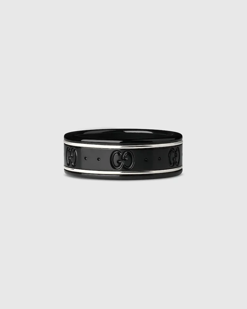 Gucci Schmaler Bandring Icon aus Weißgold Undefined