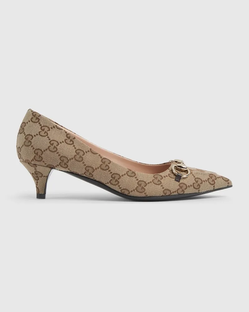 Gucci Damenpumps Mit Horsebit, Größe Beige