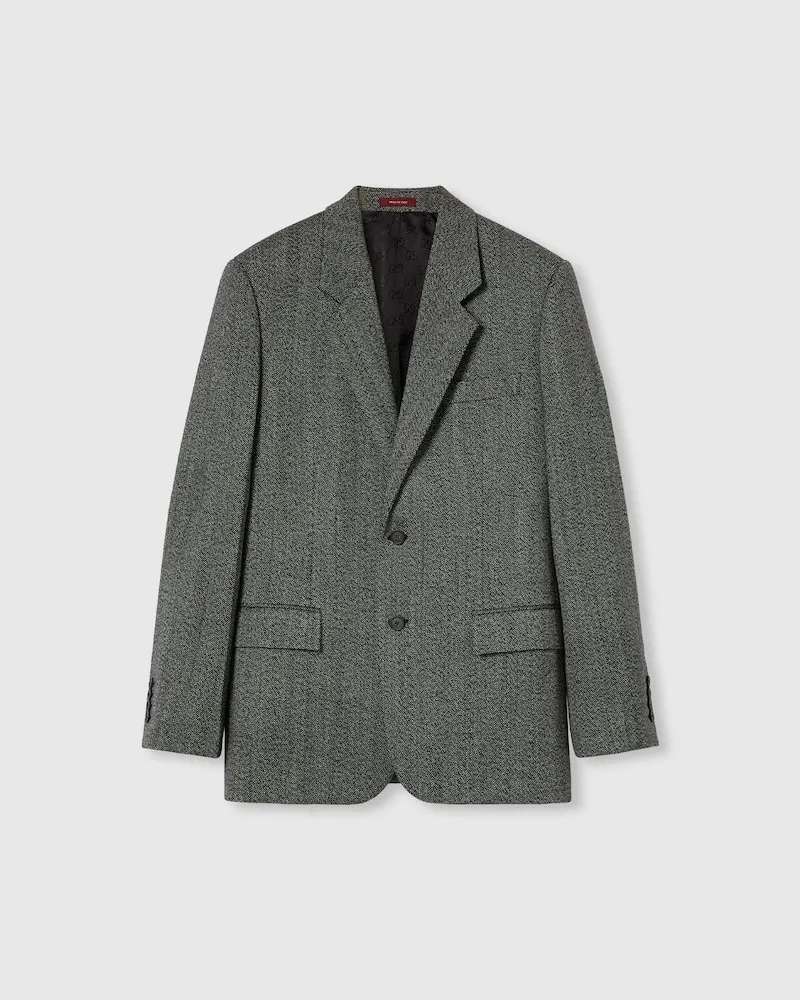 Gucci Jackett aus Woll-Mouliné, Größe Grau