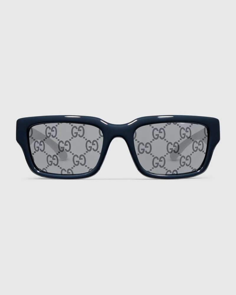 Gucci Sonnenbrille mit Rechteckigem Rahmen Blau