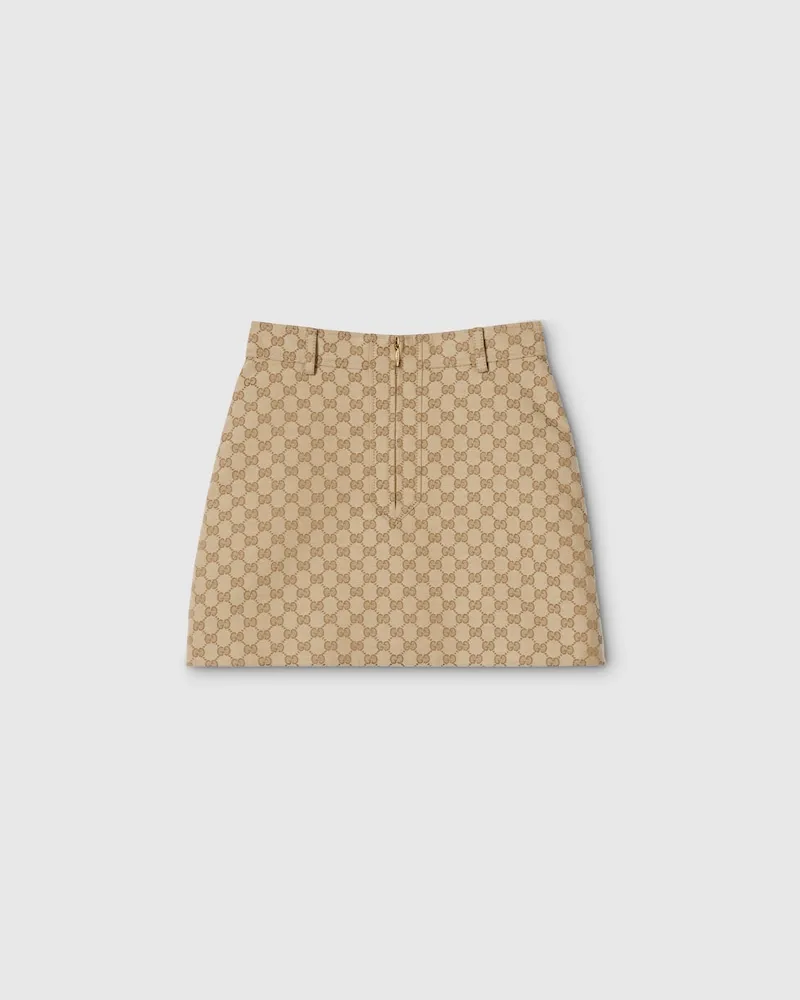 Gucci Rock aus GG Baumwollcanvas-Jacquard, Größe Beige