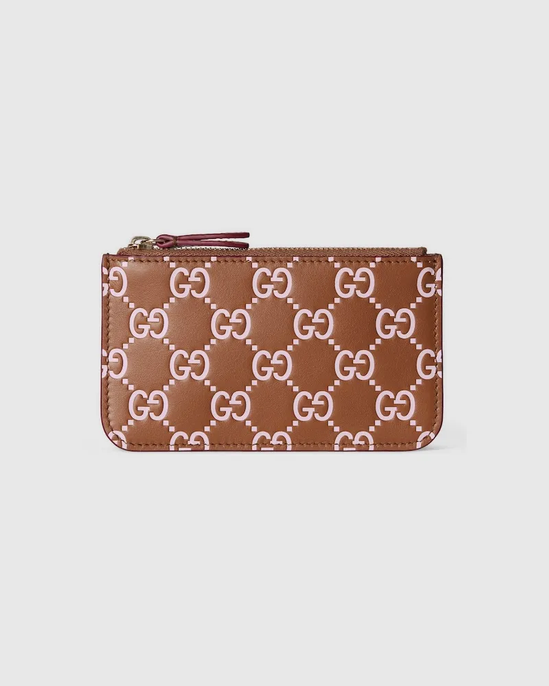 Gucci GG Emblem Schlüsseltäschchen Braun