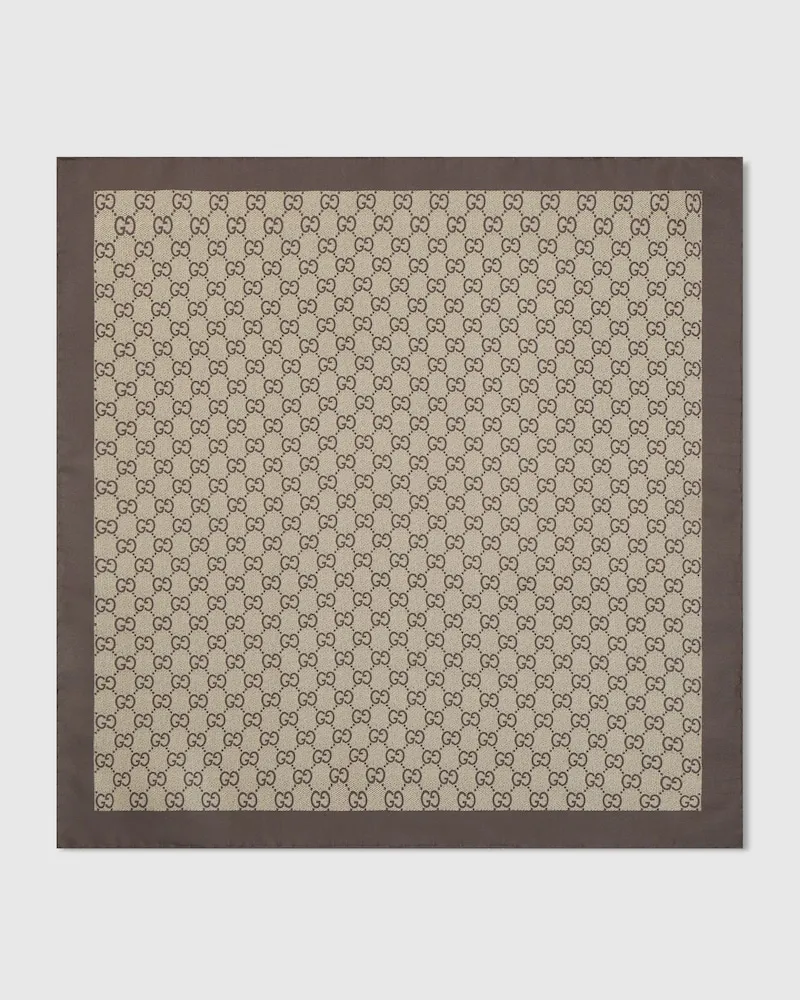 Gucci Vierecktuch aus Seidentwill Mit Print Beige