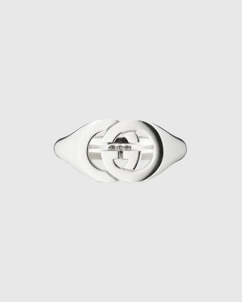 Gucci Interlocking Siegelring Silber