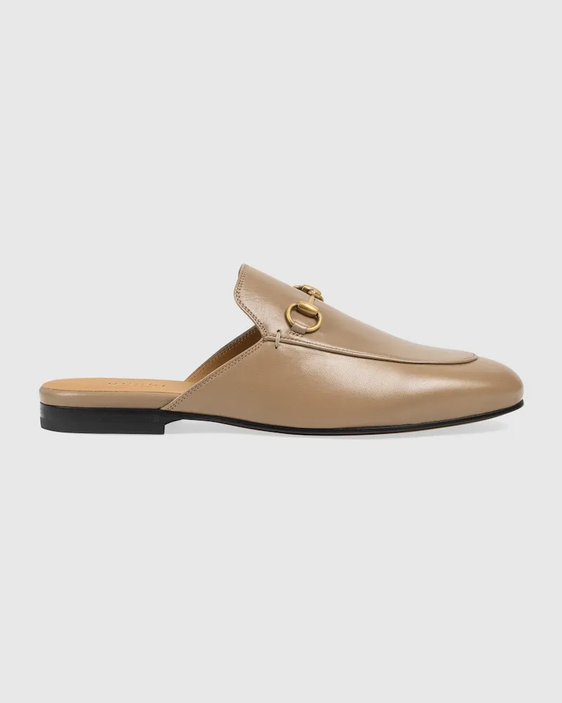 Gucci Princetown Damenslipper aus Leder, Größe Beige