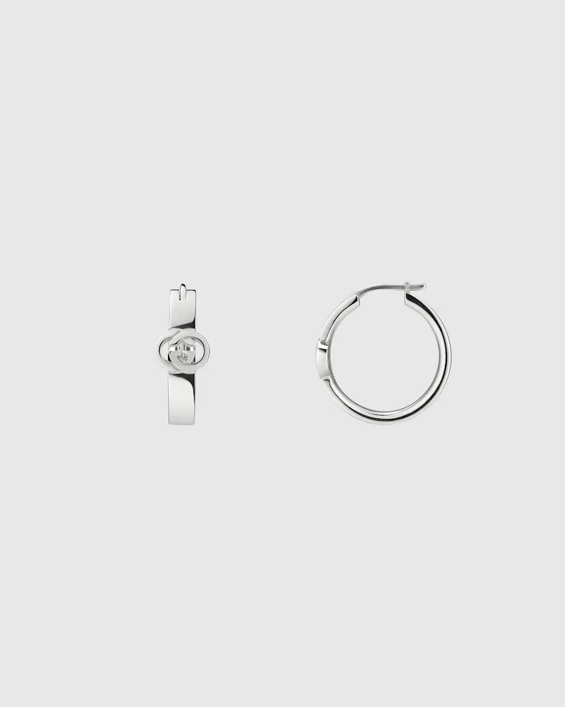 Gucci Interlocking Creolen Silber