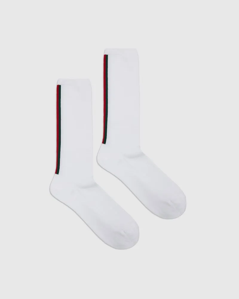 Gucci Socken aus Baumwolle mit Web Weiß