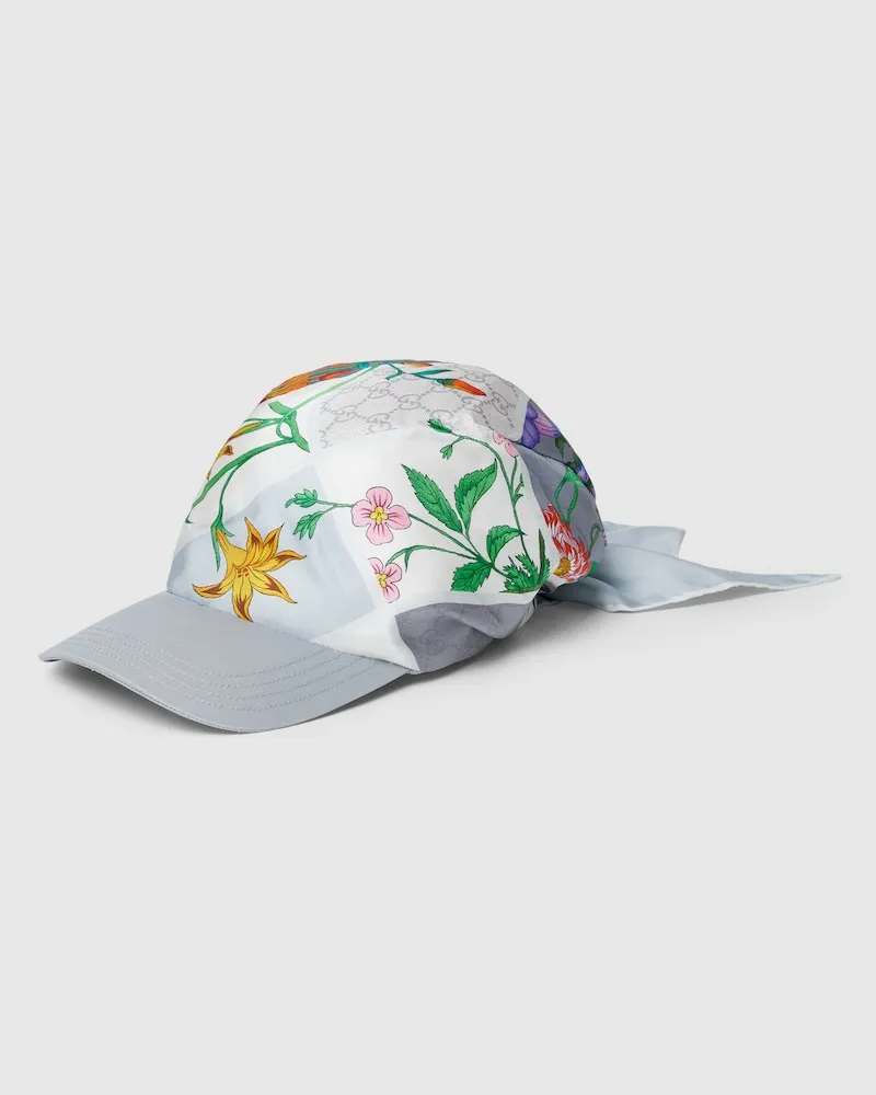 Gucci Casquette En Soie À Imprimé, Taille Gris