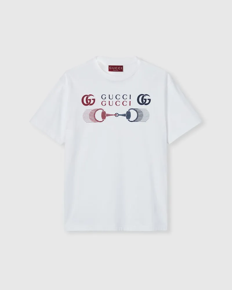 Gucci T-Shirt aus Baumwolljersey Mit Print, Größe Weiß