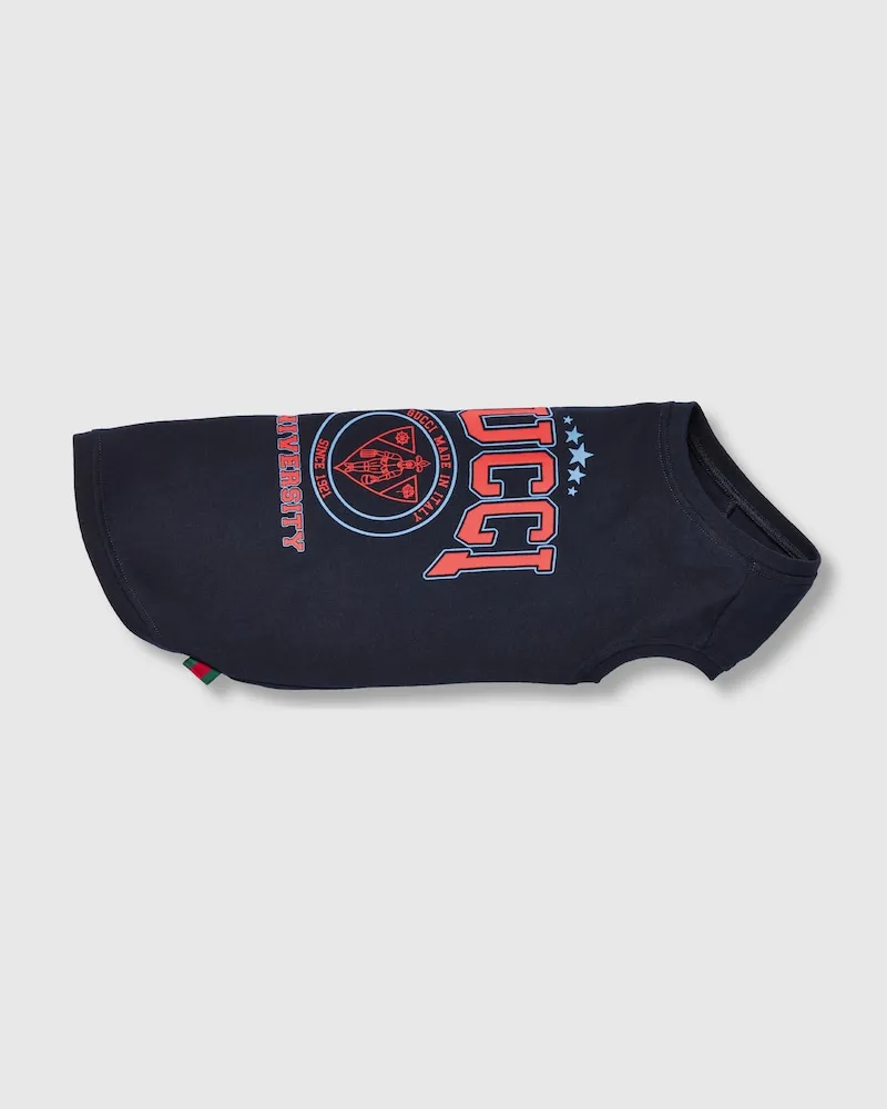 Gucci Haustier-T-Shirt aus Baumwolle Mit Print, Größe Blau