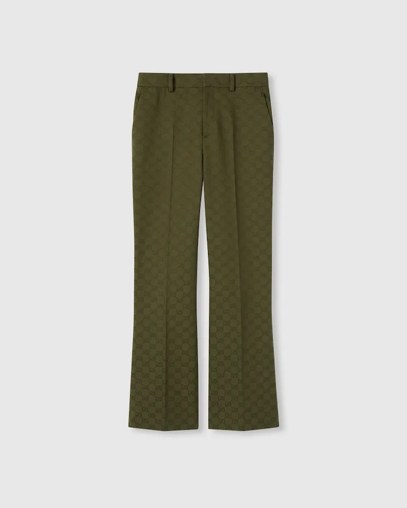Gucci Hose aus GG Canvas, Größe Grün