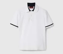 Poloshirt aus Baumwollstrick Mit Intarsie, Größe