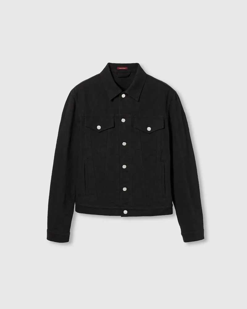 Gucci Jacke aus GG Denim-Jacquard, Größe Schwarz