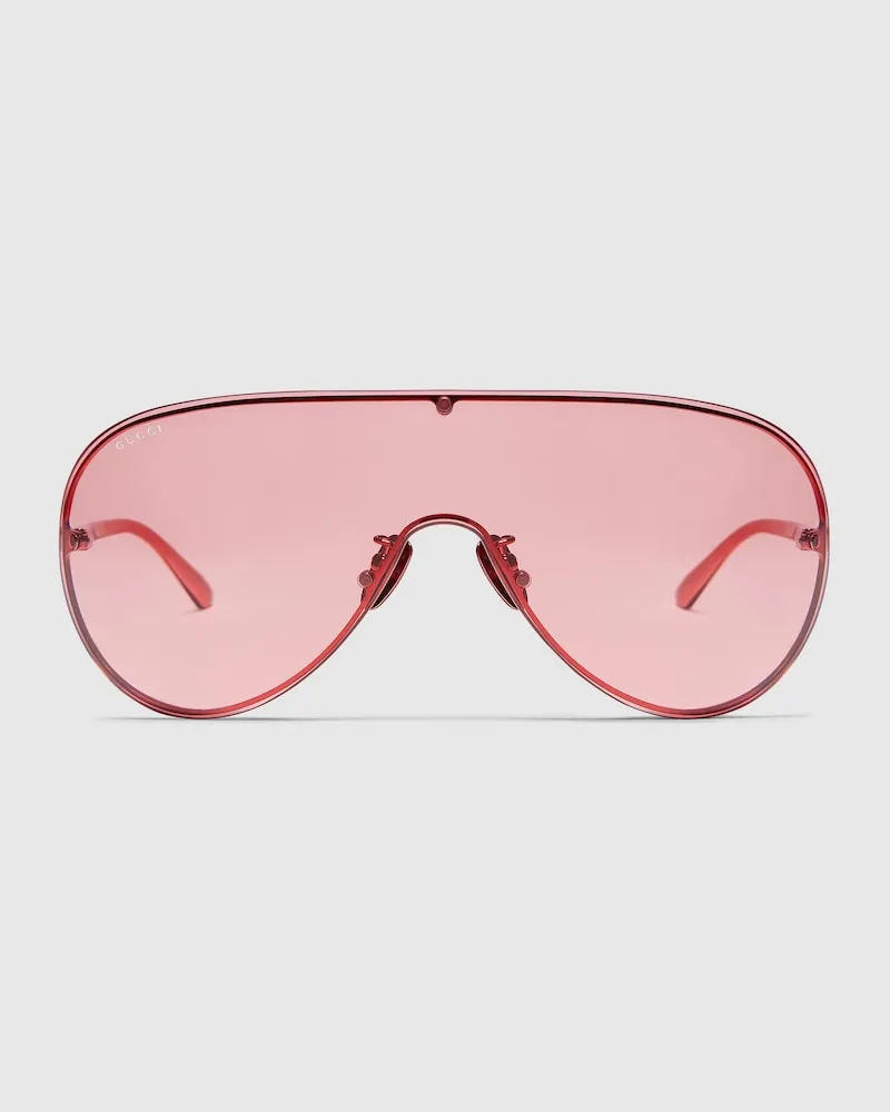 Gucci Sonnenbrille In Maskenform Rot