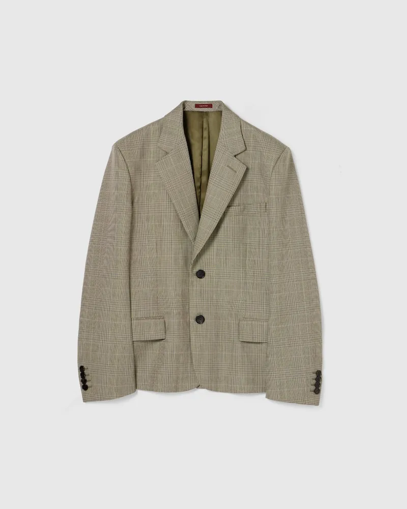 Gucci Blazer aus Wolle Mit Prince of Wales-Karomuster, Größe Beige