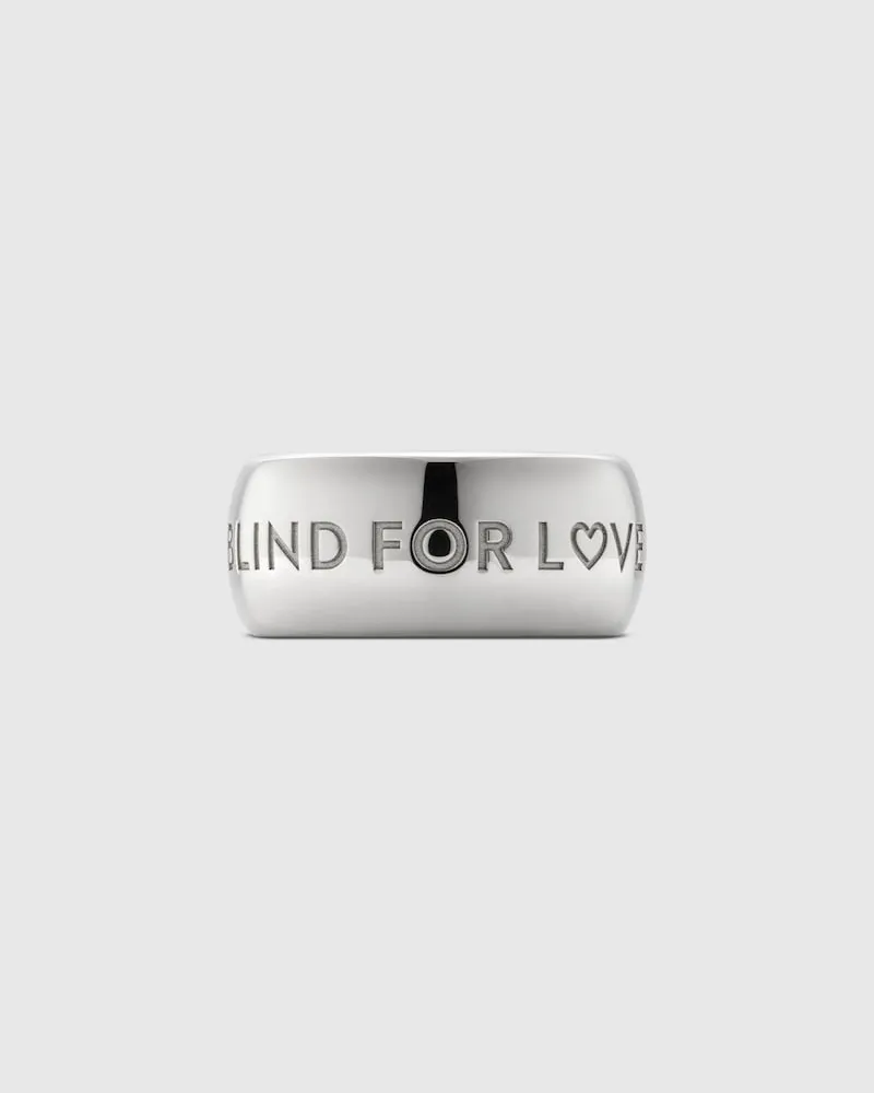 Gucci Breiter Blind For Love Ring Silber