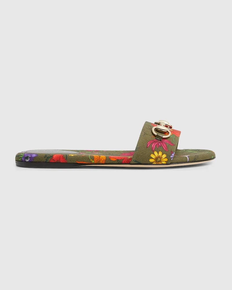 Gucci Damenpantolette Mit Horsebit, Größe Grün