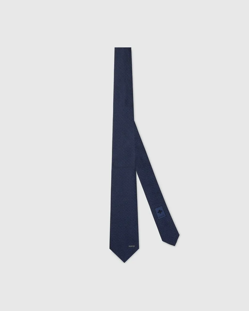 Gucci Krawatte aus Horsebit-Seidenjacquard Blau