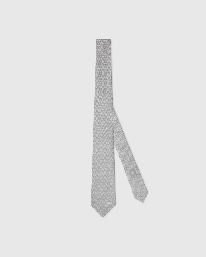 Gucci Krawatte aus Horsebit-Seidenjacquard Grau