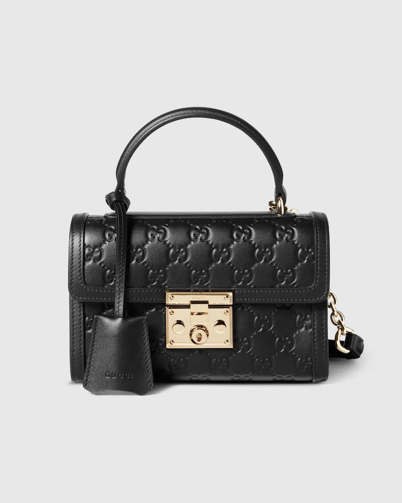 Gucci Kleine Padlock Henkeltasche Schwarz