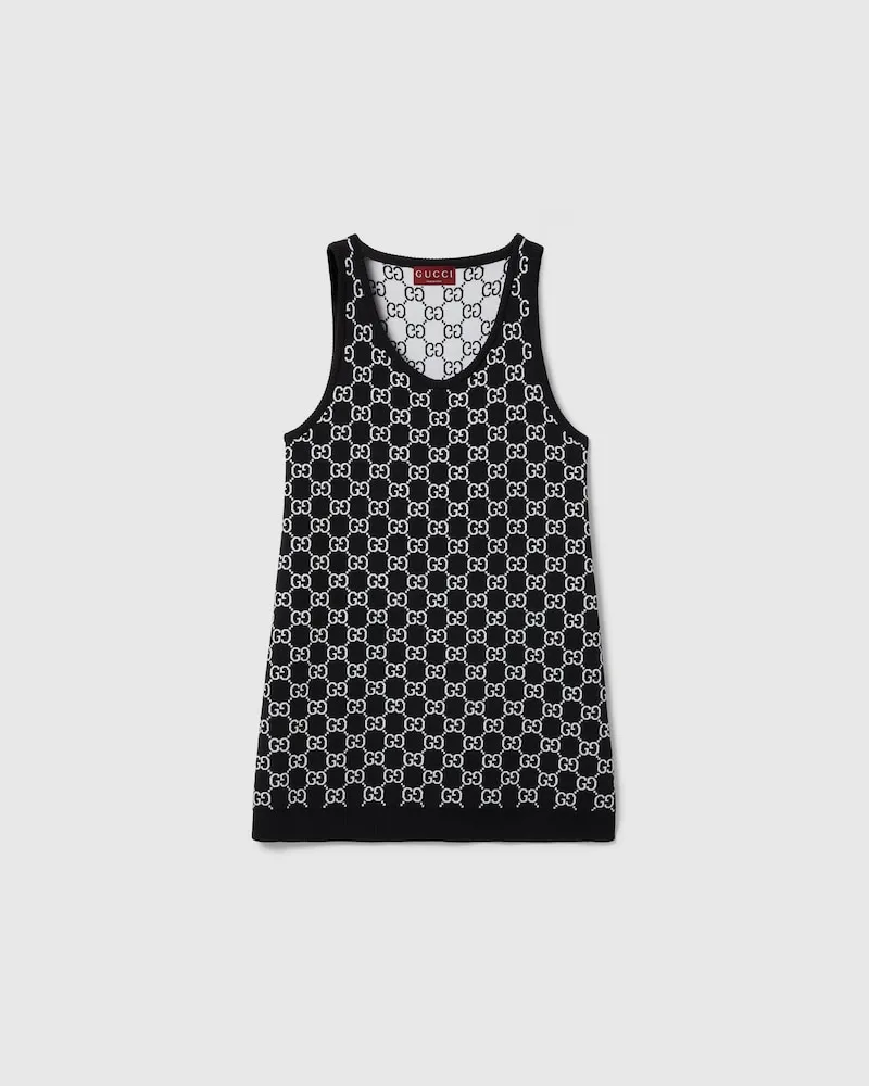Gucci Minikleid aus GG Wolljacquard, Größe Schwarz