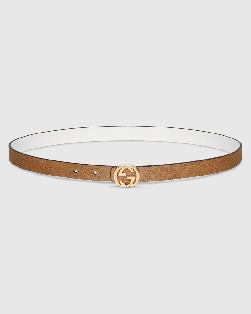 Gucci Ceinture Fine Réversible, Taille 95 Blanc