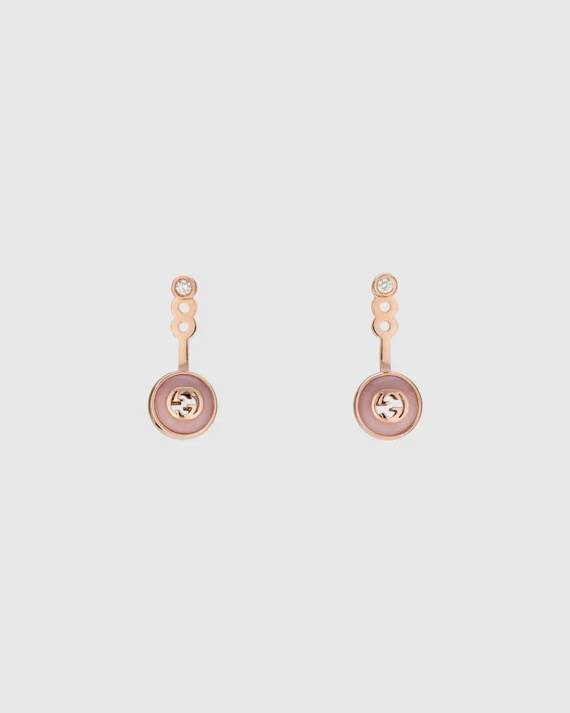Gucci Interlocking Ohrringe 18 Karat Roségold