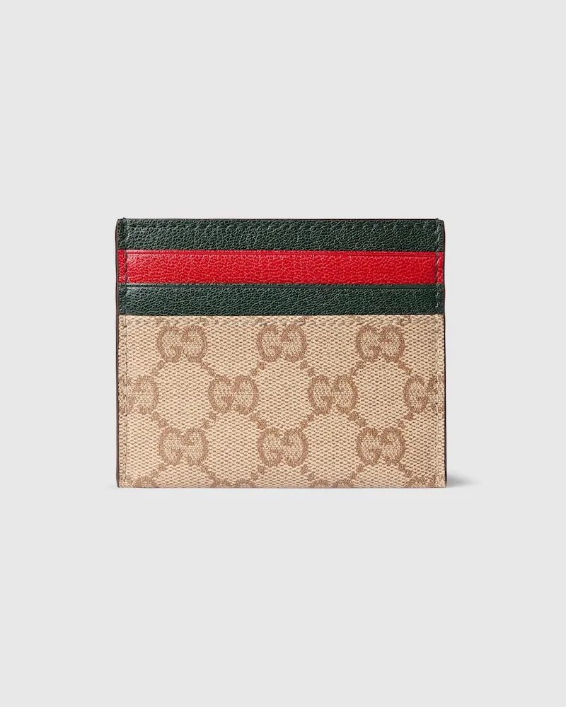 Gucci Kartenetui mit Mehrfarbigen Fächern Beige