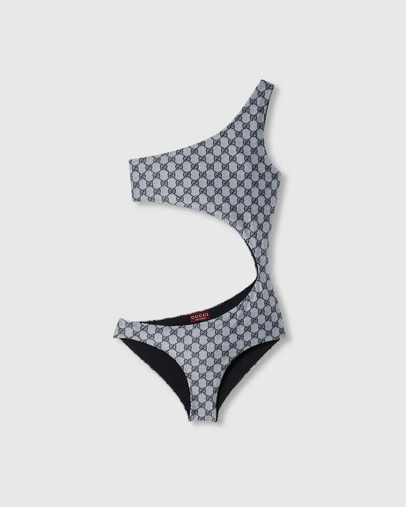 Gucci Badeanzug aus GG Stretch-Jersey, Größe Blau