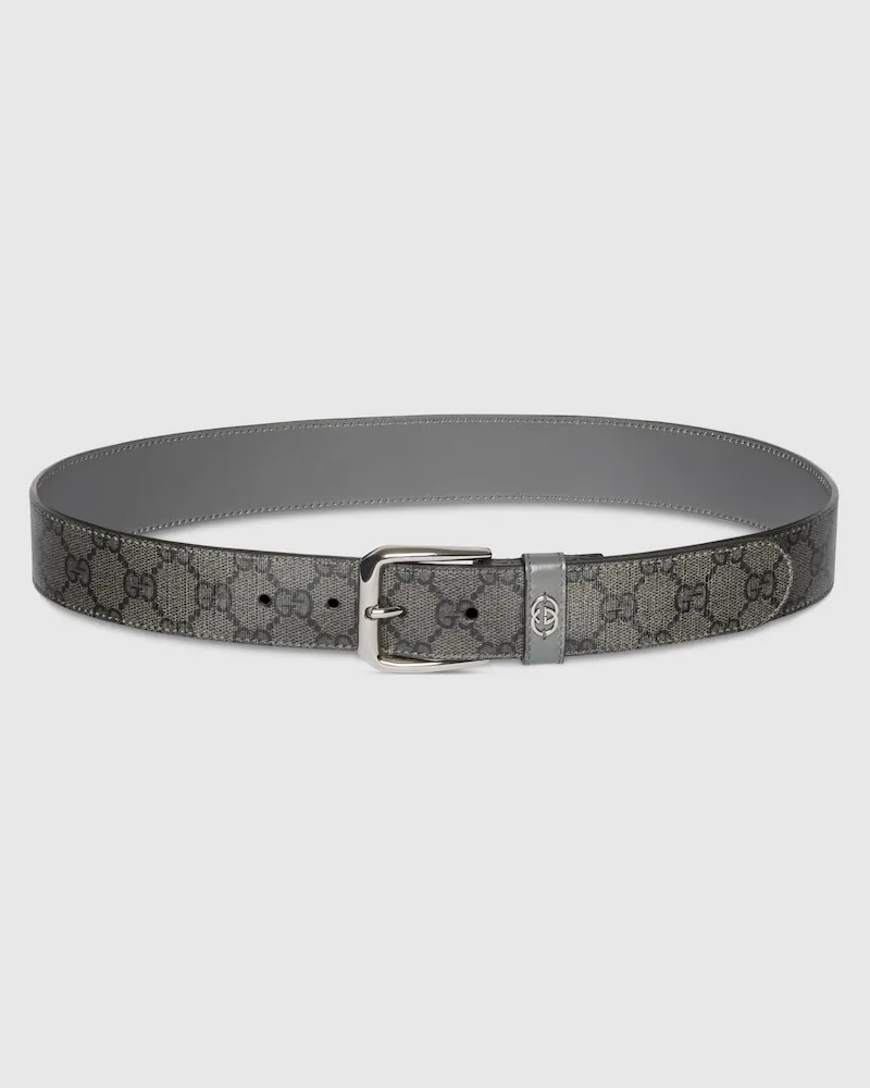Gucci Gürtel Mit GG Detail, Größe 95 Grau