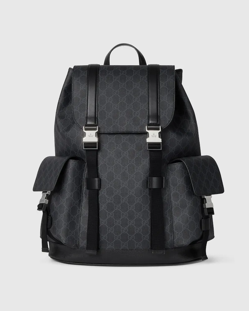 Gucci Großer GG Black Rucksack Schwarz