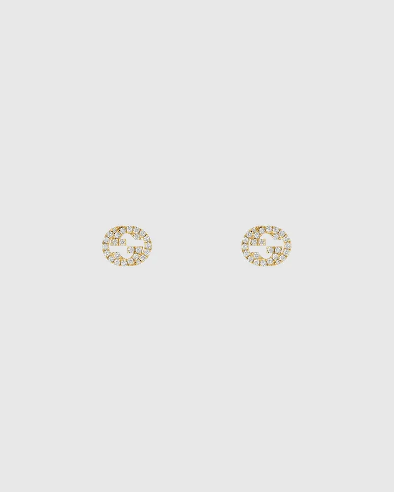 Gucci Interlocking Ohrstecker Diamant 18k Gold Undefined