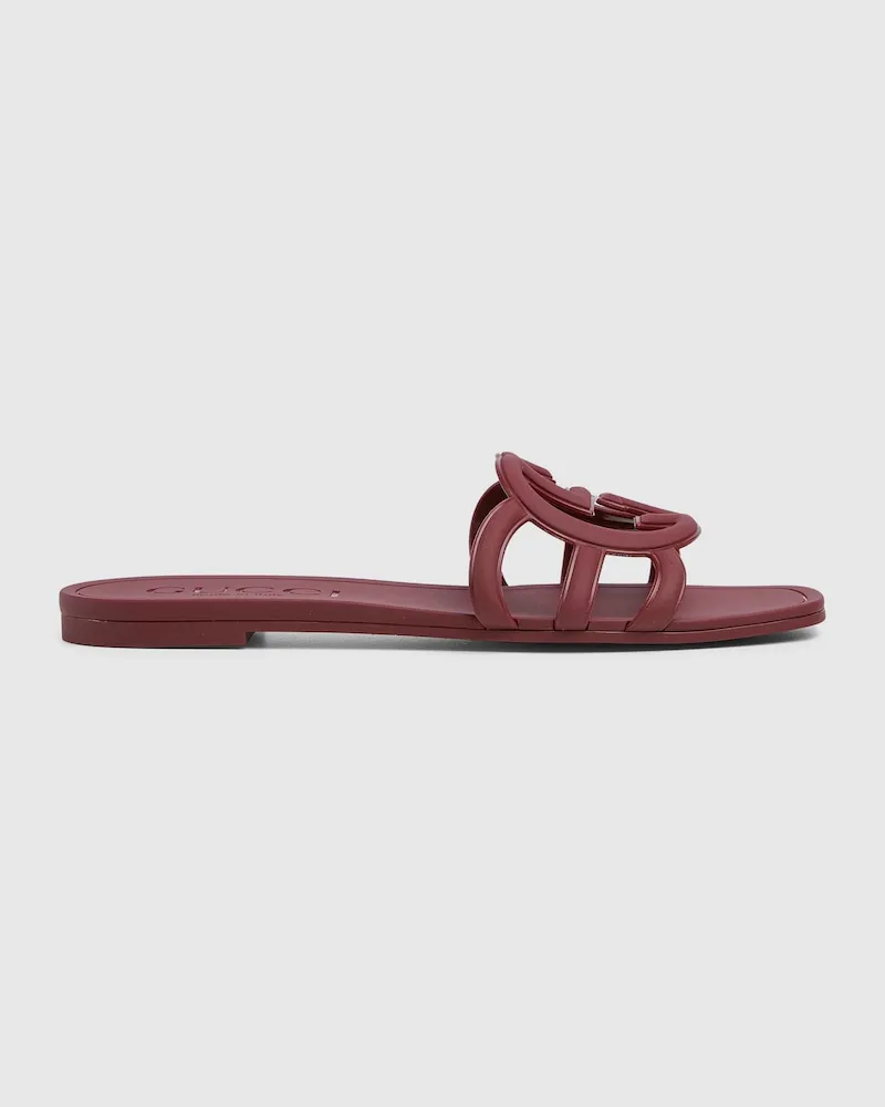 Gucci Damenpantolette Mit GG, Größe Bordeauxrot