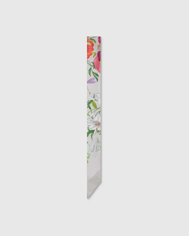 Gucci Band aus Seidentwill mit Print Grau